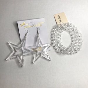 Clear Earrings and Bracelet Set...